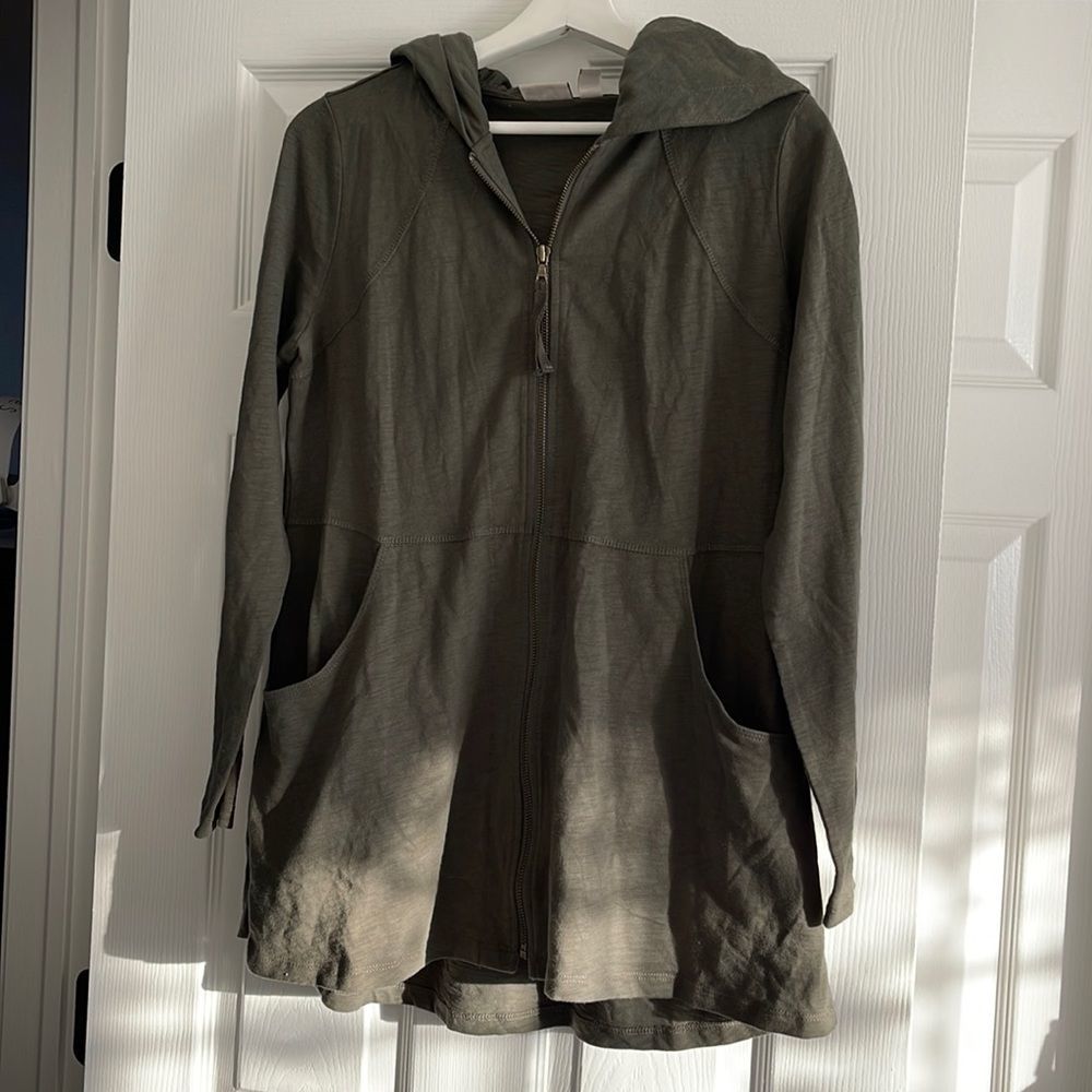 Logo sage jacket with hood